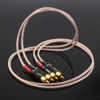 pair audiophile 8 strands occ silver plated rca interconnection hifi audio speaker cable