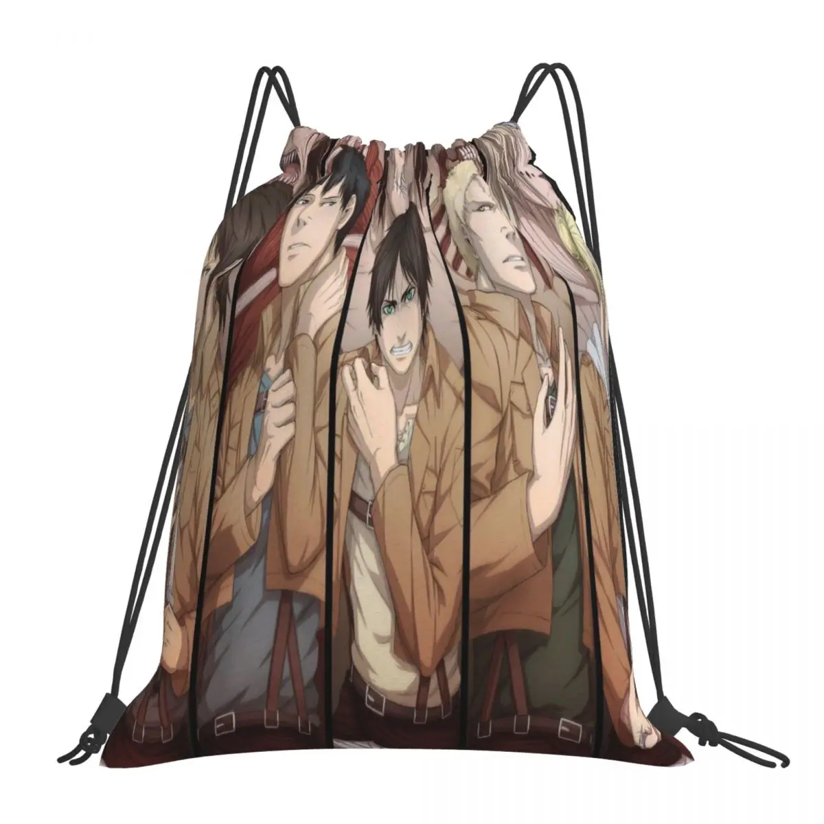 

Складная сумка для тренажерного зала, рюкзак для фитнеса из аниме «атака на Титанов», сумка на шнурке для пешего туризма, кемпинга, плавания, спорта