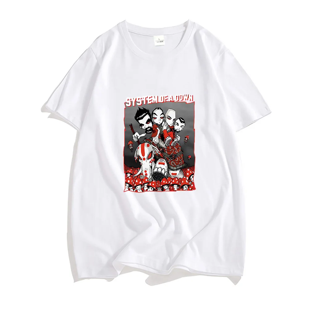 

System of A Down T-shirt 100% Cotton Tees Men Handsome High Street Clothes Retro Band Tshitrt Stranger Thing Graphic T Shirts