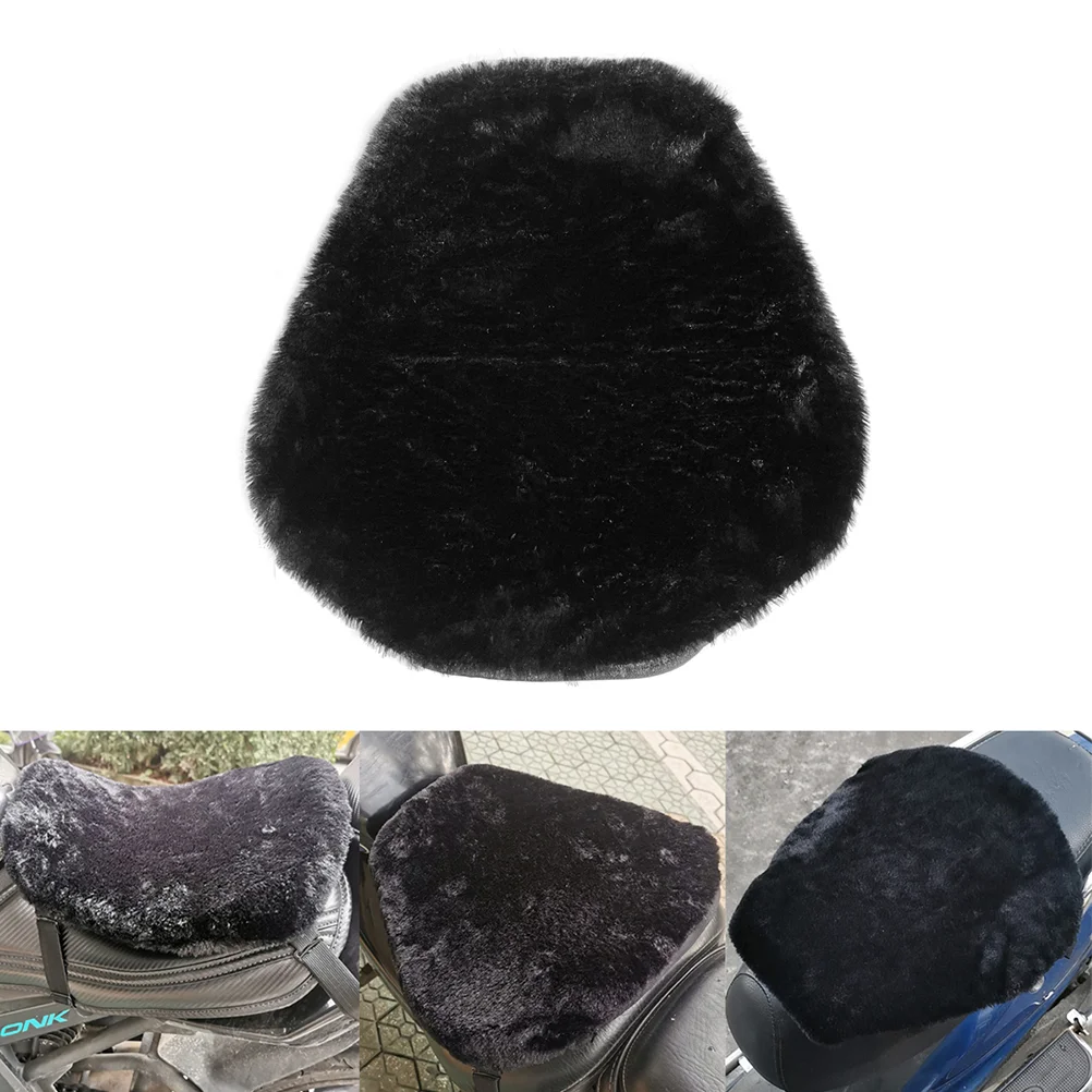

Fuzzy Seat Covers Motorcycle Cushion Cover Sitting Pad Rider Cushion Black Pouf Cover Motorcycle Seat Gel Warm Motorcycle Seat