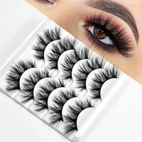5 pairs curly false eyelashes lashes extensions 3d mink ciliated reusable handmade self adhesive makeup beauty accessories