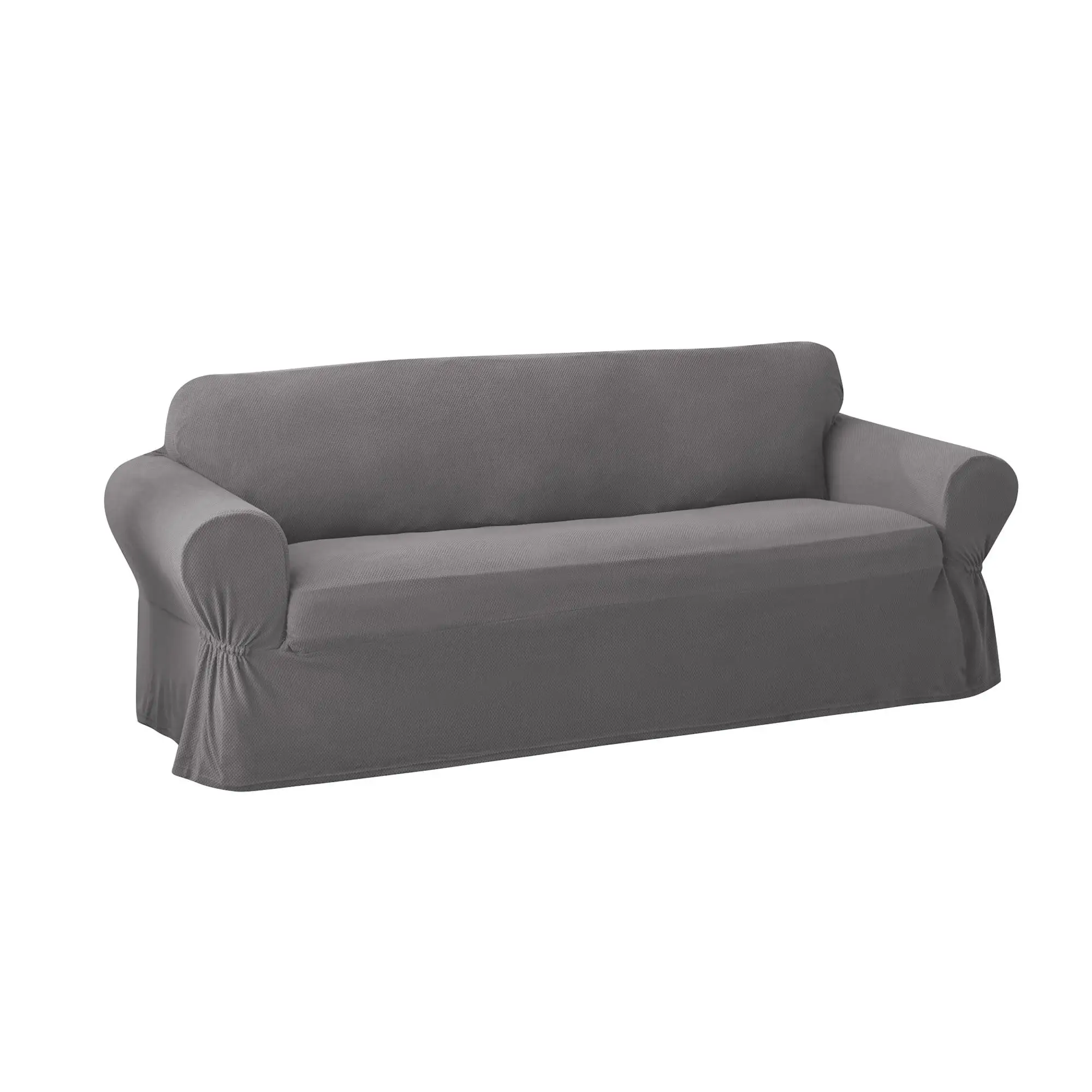 

Чехол для дивана из эластичной ткани из синели, серый, 1 шт.