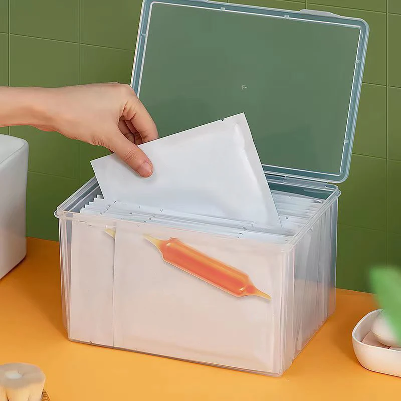 

Desktop Storage Box Cosmetics Transparent Basket Facial Mask Drawer Dustproof Face Mask Facial Mask Sorting Box