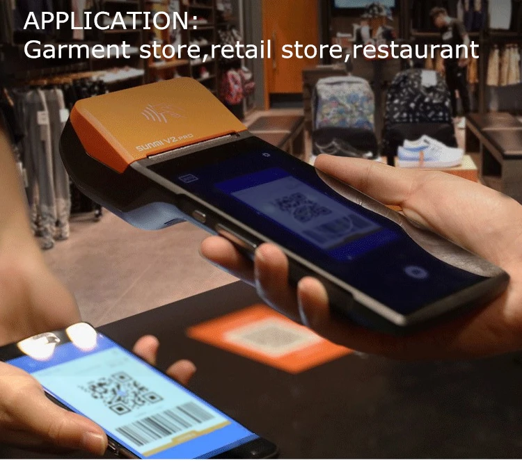 Для V2pro nfc сканер 1D/2D BT 4G pos платежный терминал дешевый кассовый аппарат