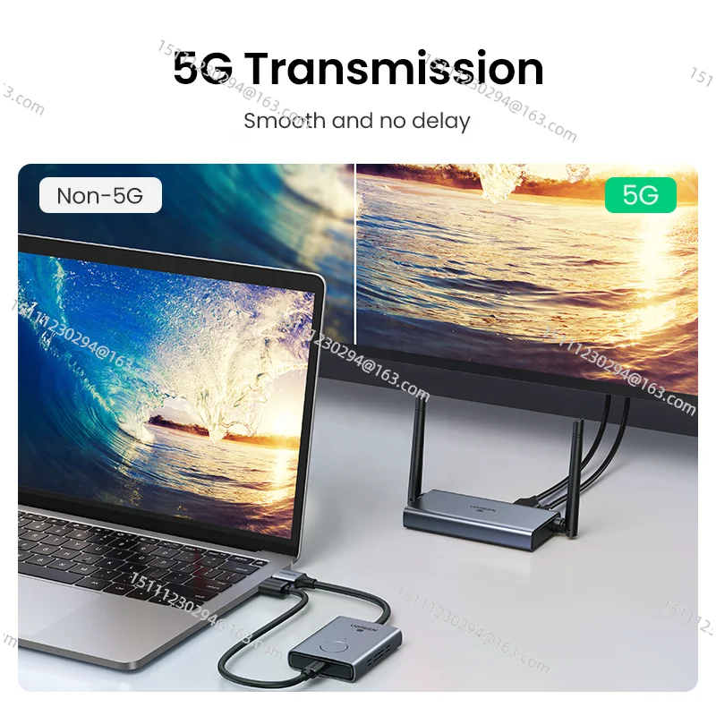 НОВЫЙ UGREEN беспроводной HDMI удлинитель видео передатчик и приемник комплект 5G 50M