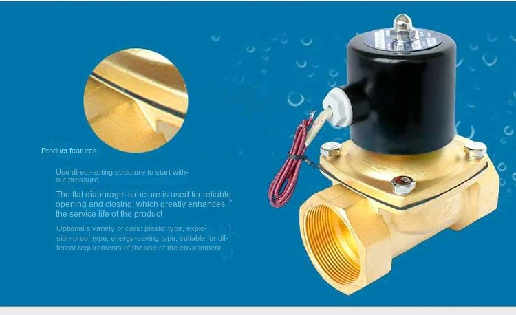 Электромагнитный клапан из чистой латуни 2 Вт водный воздушный 2W-025-08 2W-040-10 2W-160-15
