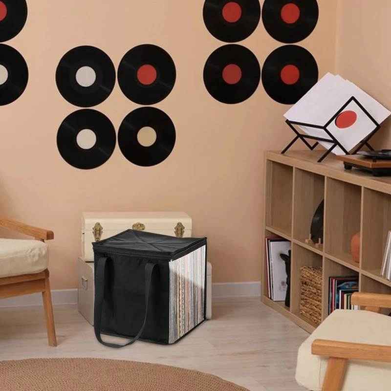Чехол для хранения виниловых пластинок пылезащитная портативная сумка с ручками