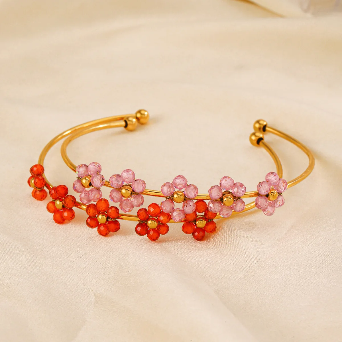 Женский Браслет-манжета из нержавеющей стали с фианитами