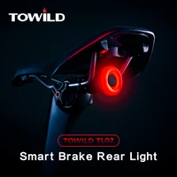 towild tl02 smart bicycle brake rear light auto sensing rainproof led cycling taillight usb rechargeable road bike tail light