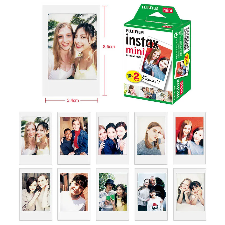 Брендовая новая бумага для фотопечати Fujifilm Instax Mini LiPlay 11 9 8 7s 90 LINK на 10-50 листов со светлым краем цветных фотографий для камеры FUJI Instant.