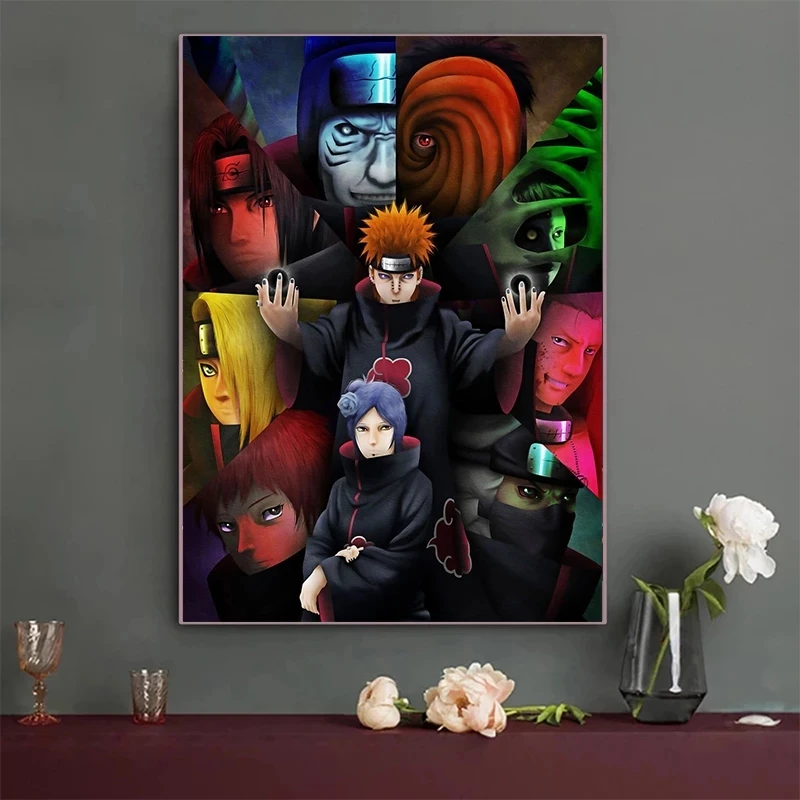 

Japanese Anime Canvas Painting Akatsuki Naruto Posters and Prints Print Mural Pictures Children's Room Home Wall Decoration