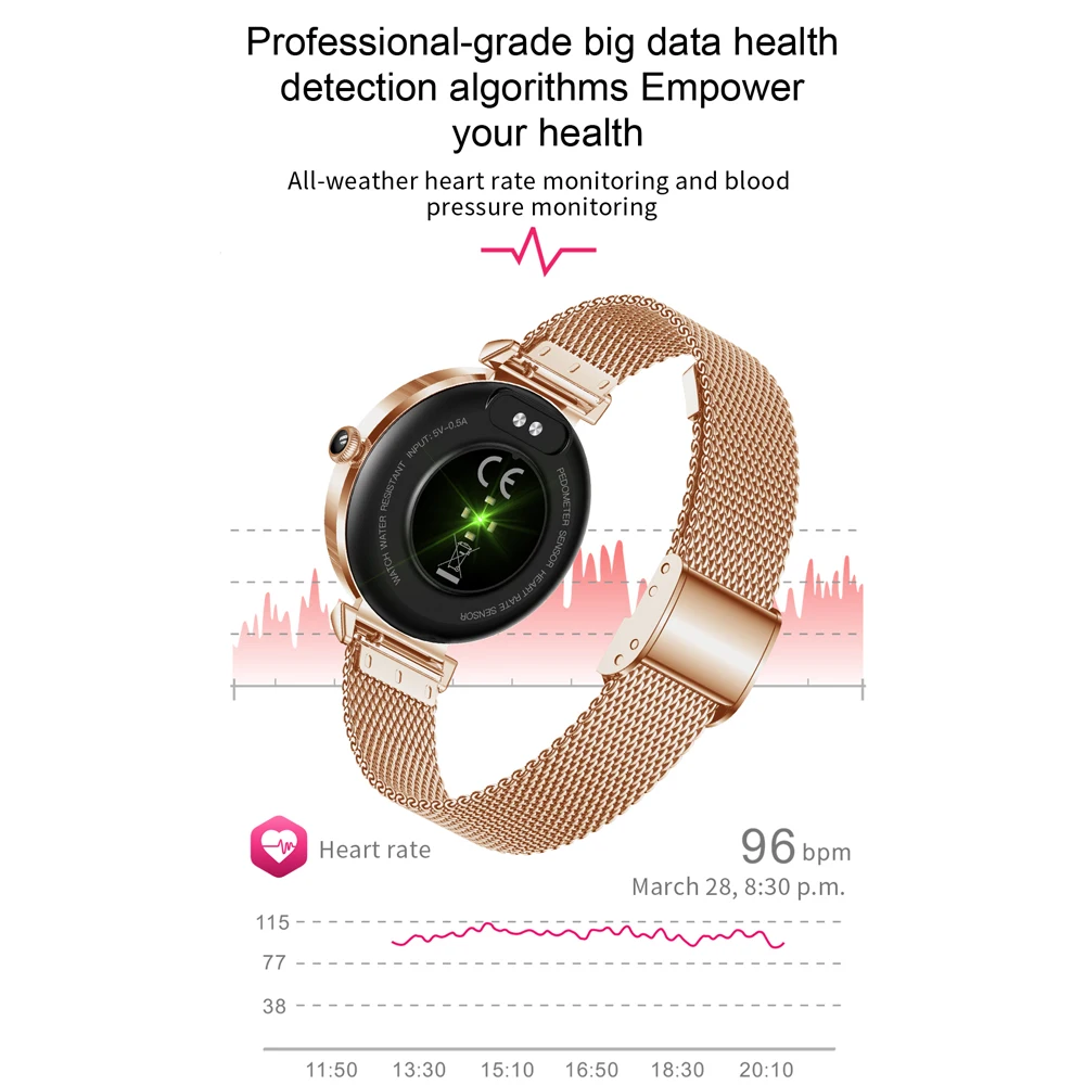 Original NY22 Smart Watch Women Sports Fitness Tracking IP68 Waterproof Wristband Heart Rate Lady Smartwatch For IOS Android