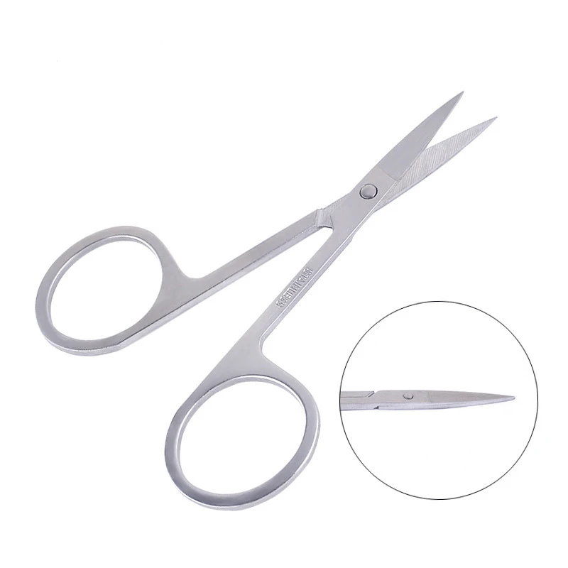 

1Pcs Manicure For Nails Eyebrow Nose Eyelash Cuticle Scissors Curved Pedicure Professional Nail Scissor Makeup Tools