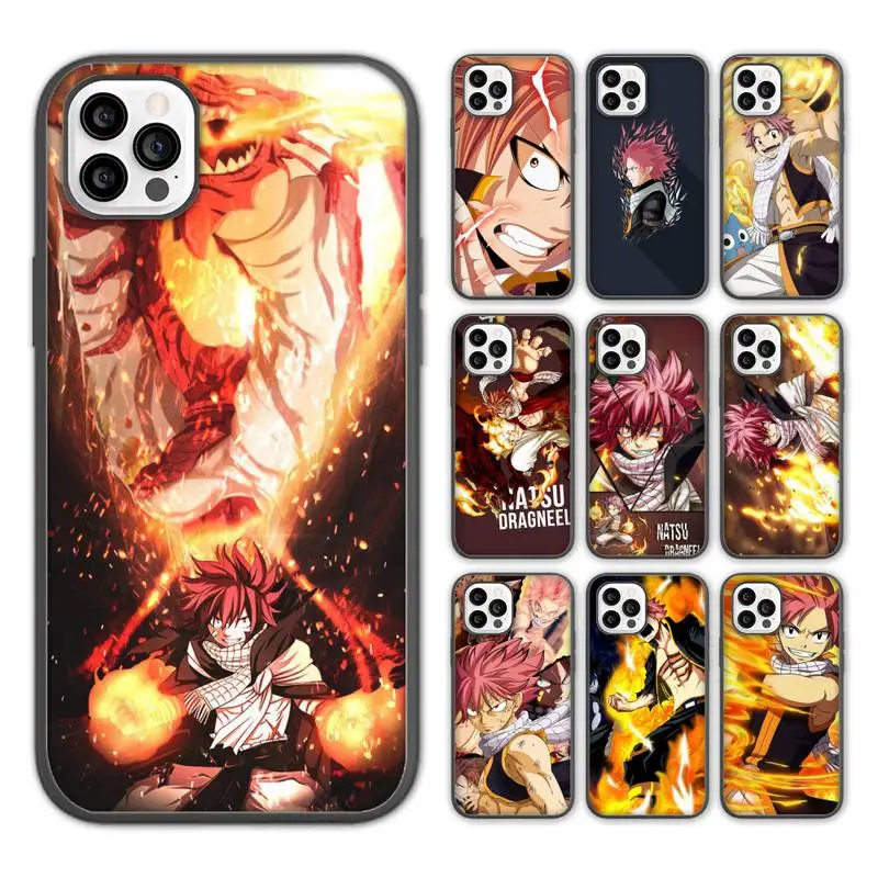 

Fairy Tail Natsu Dragneel Fire Phone Case For iPhone 13 12 11 pro max mini x xs xr 7 8 5 se plus soft Cover Fundas