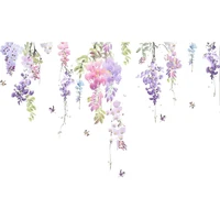 1 sheet vinyl wall decal plane printing delicate self adhesive butterfly plant wall decal wall mural for nursery