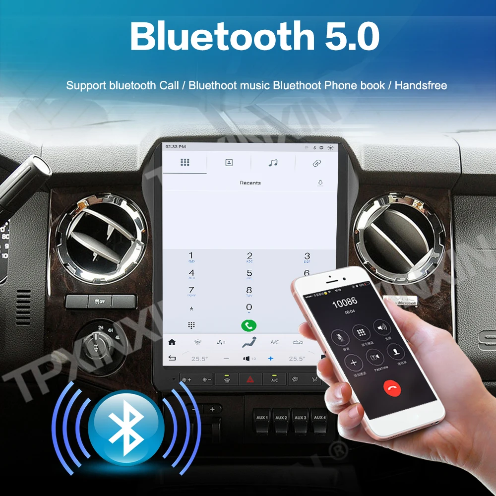 Автомобильный радиоприемник Qualcomm с вертикальным экраном 12 1 дюйма Android 13 для Ford F350