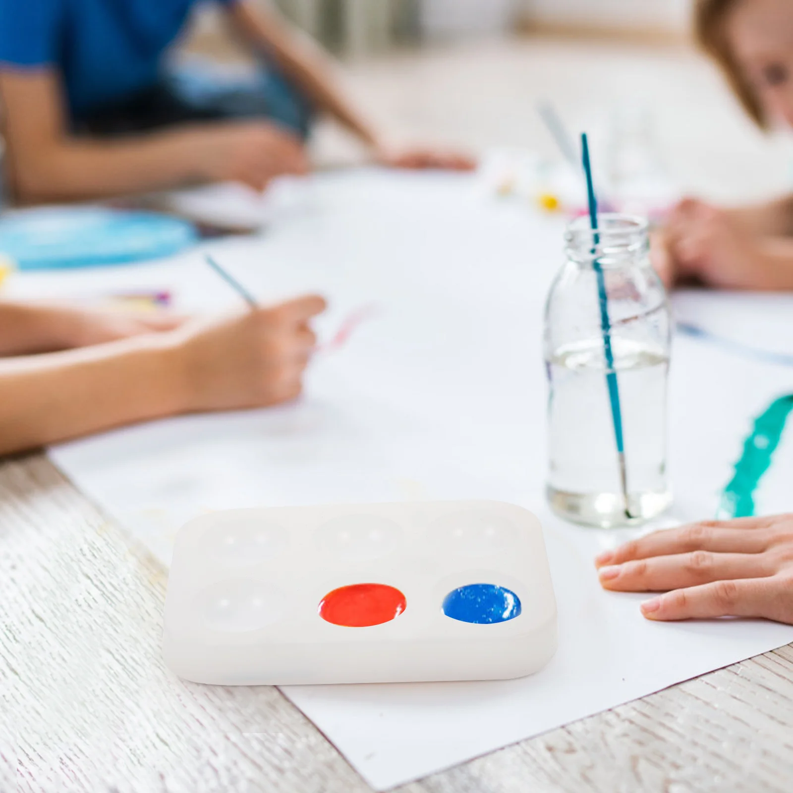 Силиконовая палитра с шестью отверстиями легко чистящаяся акриловая