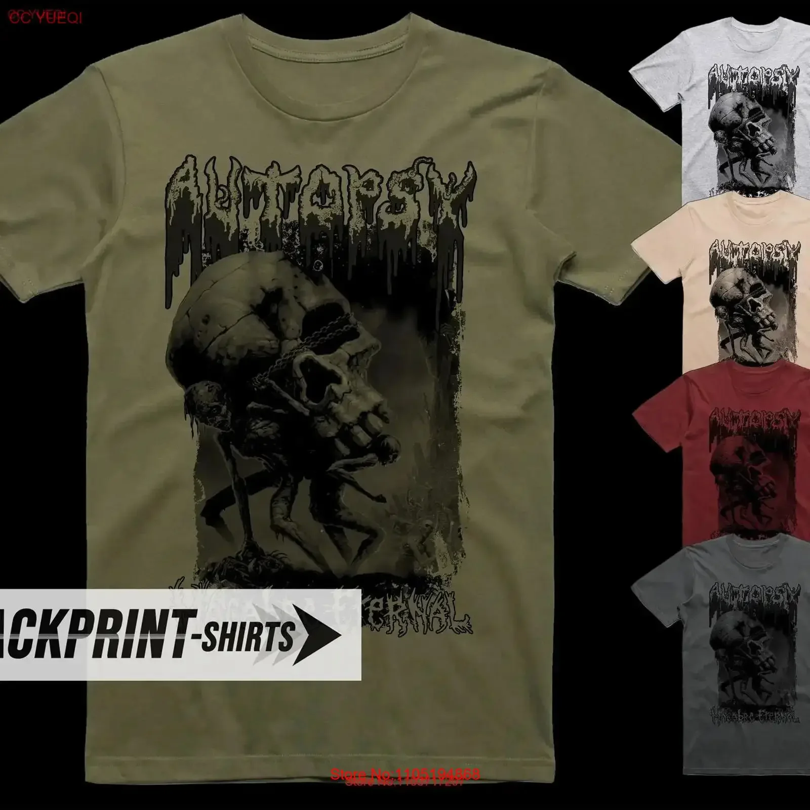 Фото Футболка Autopsy Macabre Eternal, хлопковая мужская, все размеры, S, 5XL, 18 цветов, постер, обложка альбома, винтажная стираная графика, стильная №1