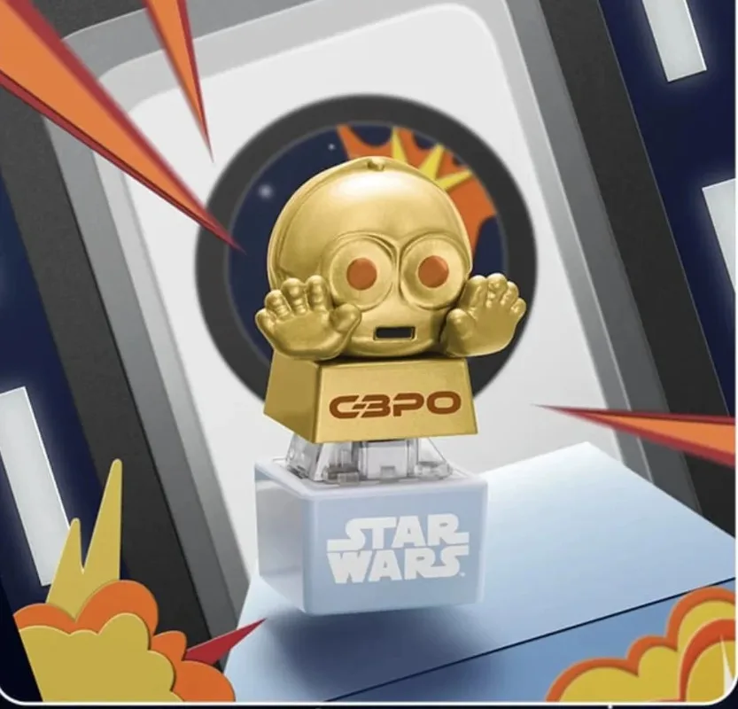 Фото В наличии: Оригинальные кейкапы Star Wars в слепой коробке (Боба, Дарт, Стилтрупи, Люк, R2-D2, C-3PO), аниме-фигурки, модные настольные игрушки, подарки №4