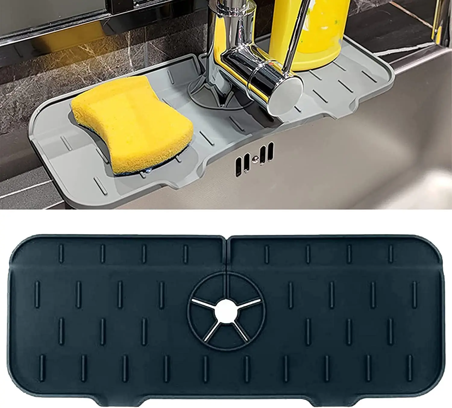 

Защита от брызг на кухонный кран, силиконовый коврик для водопроводного крана подходит для большинства смесителей, сливная Накладка для ра...