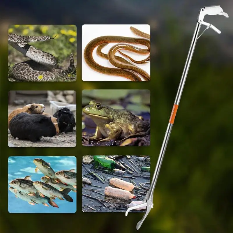 Змеиная кожа складные змеи Ловец Щипцы из нержавеющей стали широкая губка