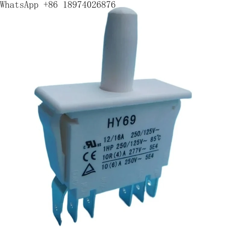 Фото 2 штуки KEDU HY69 12/16A 250/125V 1HP 6-контактная кнопка аварийной остановки, электрический промышленный кнопочный выключатель №5