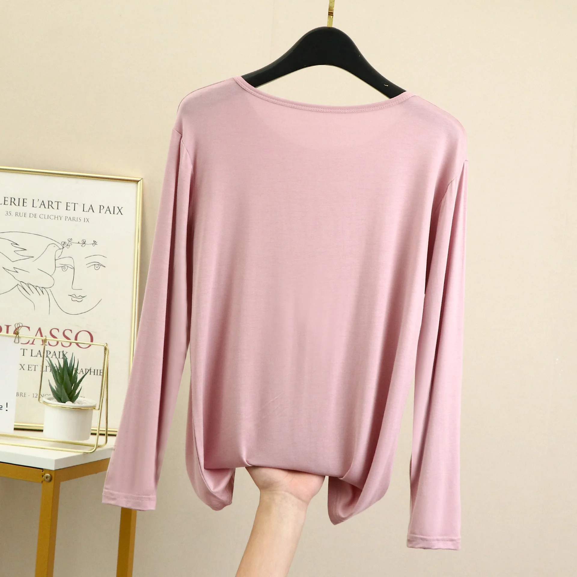 Modal Pajamas Women Tops Casual Bottoming Body Beauty Wear Inside Sculpting Elasticity Clothes Shape Gather Thermal Underwear