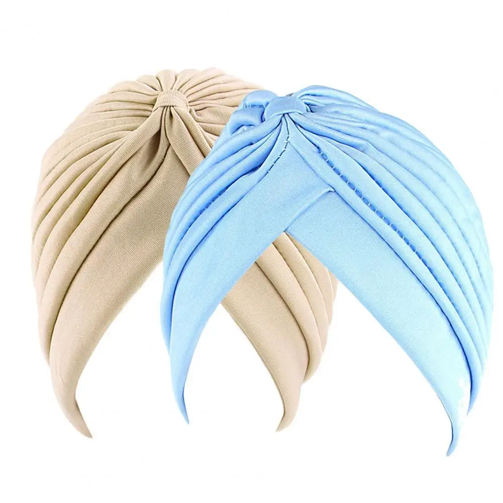 

Popular Indian Turban Hat Solid Color Female Beanie Hat Sun Protection No Brim Beanie Hat 2022