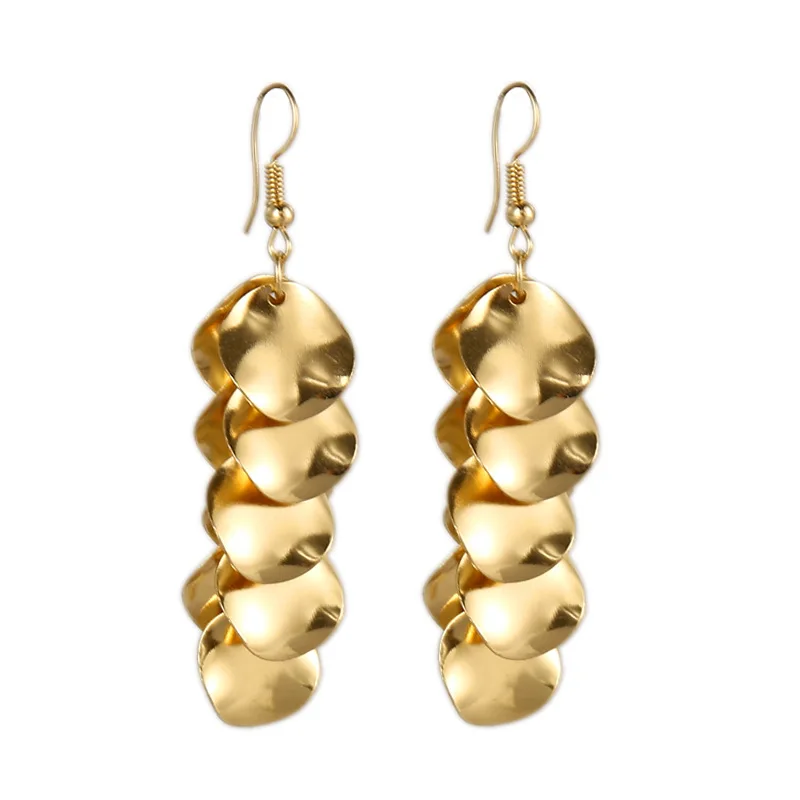 

Серьги женские Позолоченные железные с геометрическим рисунком