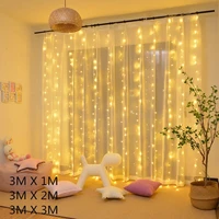 christmas holiday led decoration lights silver fairy bedroom string garland remote lighting curtain lights with remote control