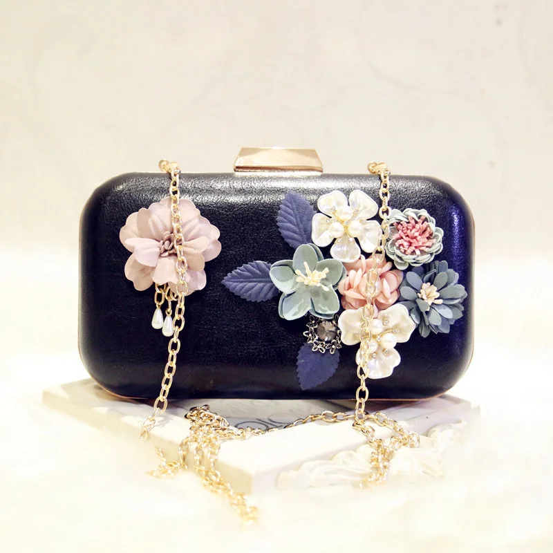 

Высококачественные вечерние 3d сумки ручной работы с цветами от известного бренда, клатчи, бумажники с цепочкой, 4 цвета