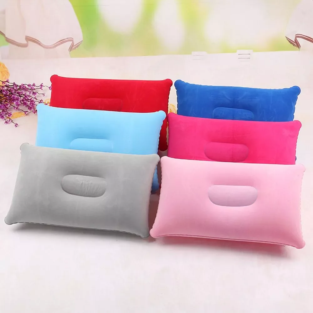 

Portable Ultralight Inflatable Pillow PVC Nylon Air Pillow Sleep Cushion Travel Bedroom Hiking Beach Car Plane Head Rest Support