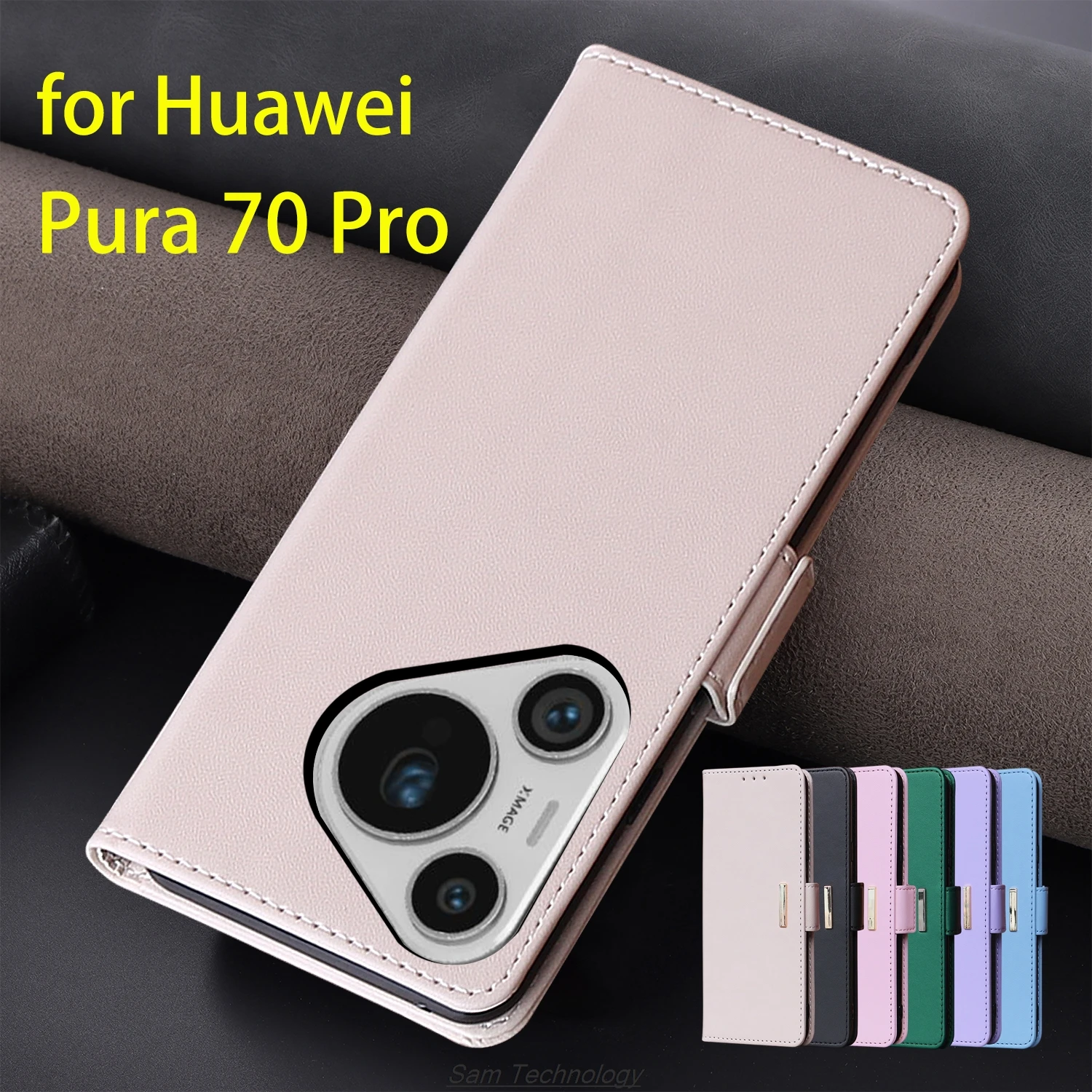 Кожаный чехол с магнитной пряжкой для Huawei Pura 70 Pro + / Pura70 кошелек RFID-блокировкой
