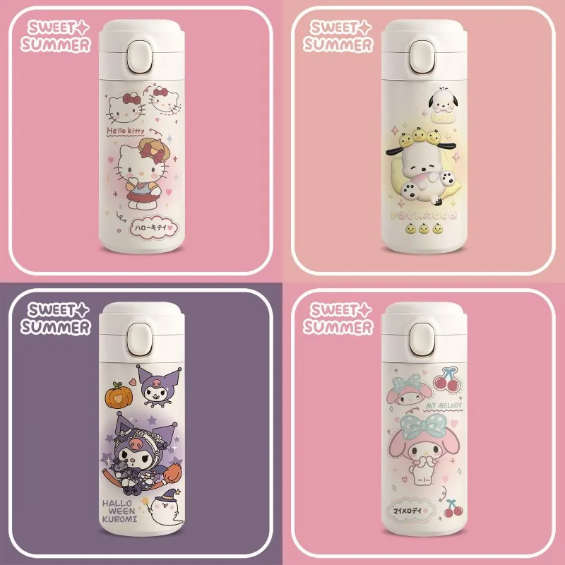 

Hello Kitty Sanrio Kawaii Thermos Cup Anime Kuromi Cinnamoroll My Melody Cartoon Student Outdoor Hot Water Bottle Festival Gift