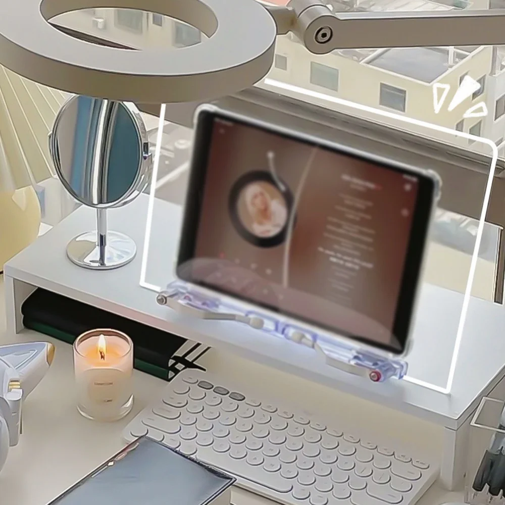 

Регулируемая прозрачная подставка-держатель для книг, планшетов, мобильных телефонов, акриловая подставка для чтения, настольная подставк...