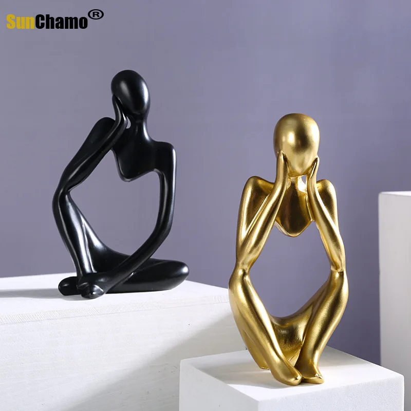 

Домашний декор Sunchamo, скульптура из смолы, персонаж истончика, абстрактная статуя, искусство, европейский стиль, офисный декор, современная н...