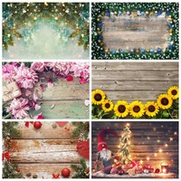 vinyl backdrop for photography christmas festivals wood plank party flower wreath star home party decor poster photo backgrounds