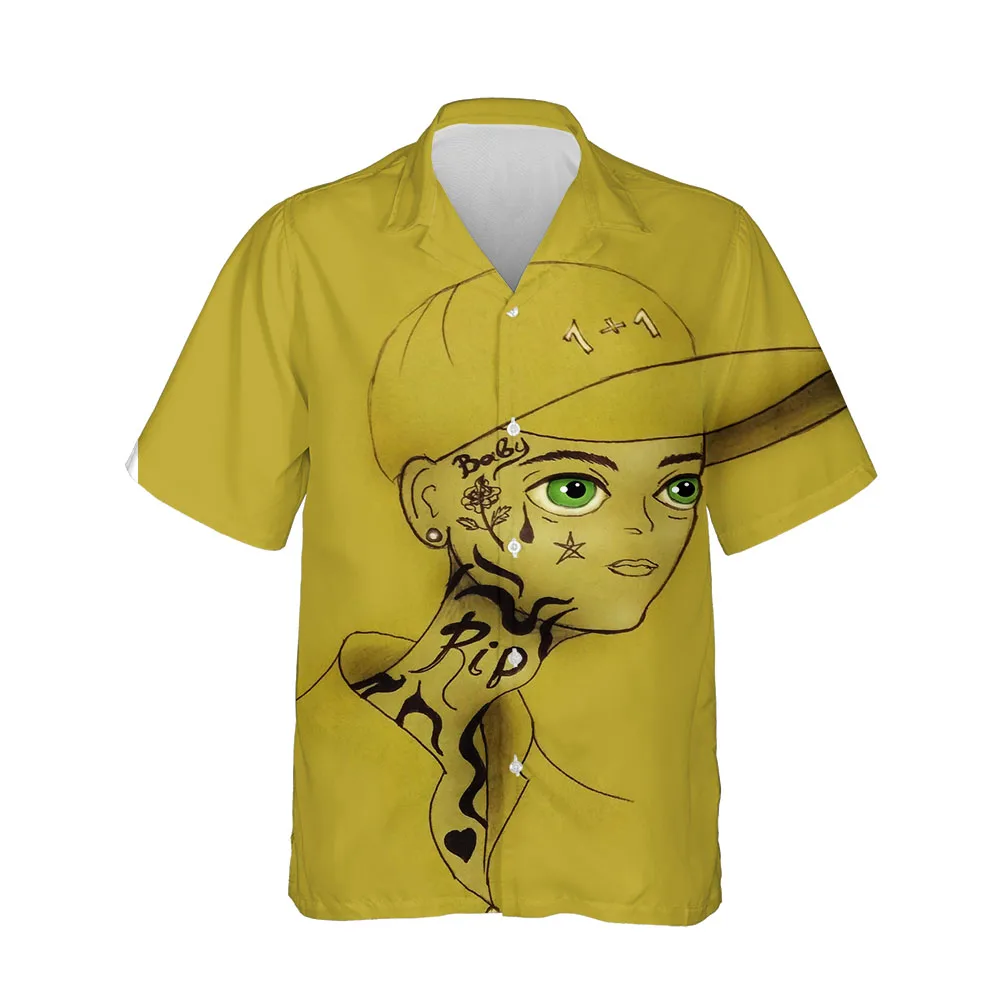 Jumeast Hip Hop Blouses Band Style Summer Short Sleeve Oversized Shirt For Men Casual Comfortable Streetwear Men Shirts Cardigan