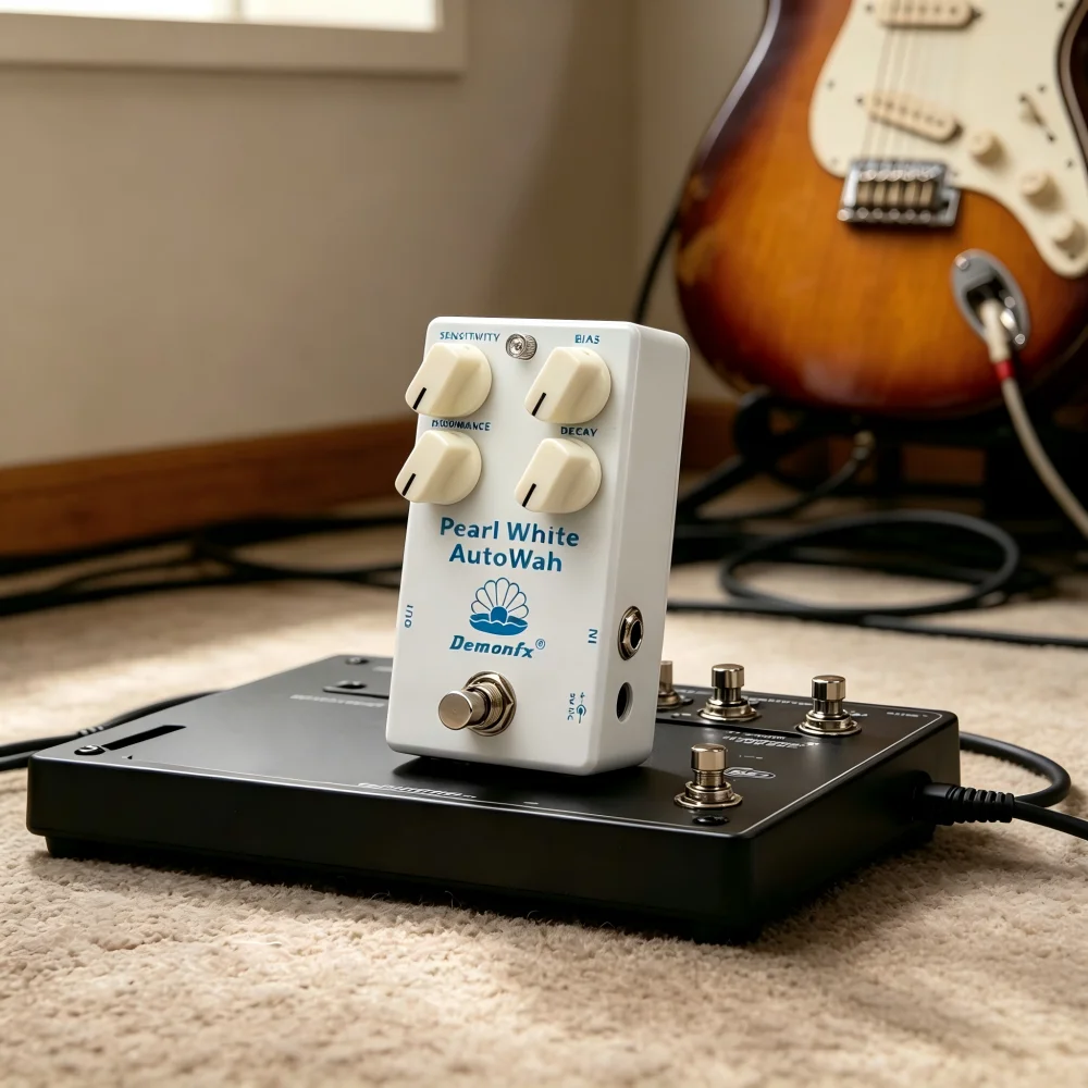Педаль эффектов Demonfx Pearl White Auto Wah для гитары или бас-гитары, универсальная педаль Auto-Wah для гитары (art.: 3920dca730f30) - 3920dca730f30