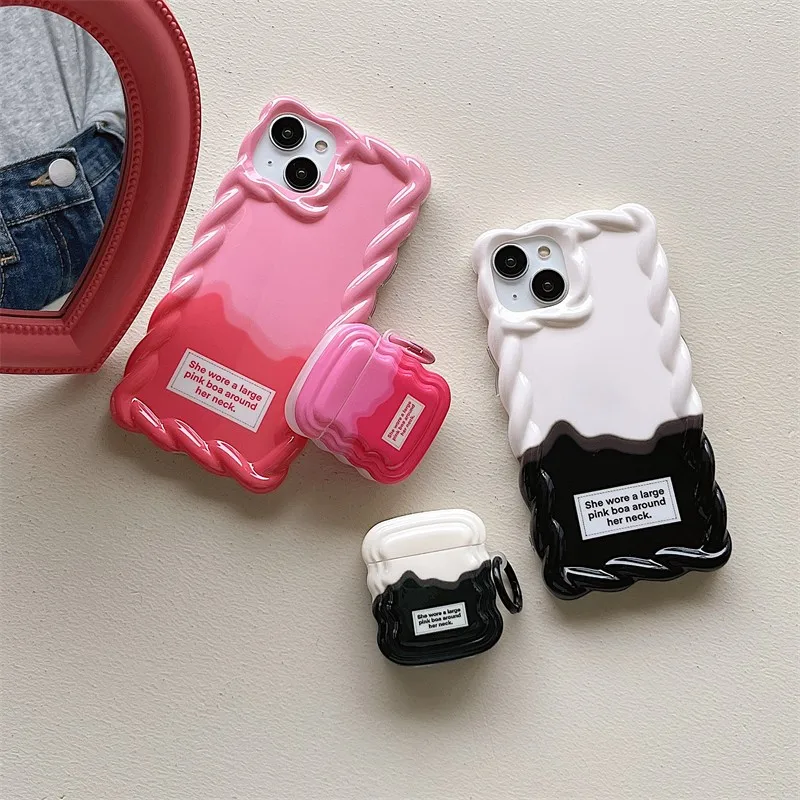 

Fashion Originality Cute Braid Edge Color Matching Phone Cover Case For Iphone 14 13 12 11 Pro Max Anti-fall Soft Coque Fundas