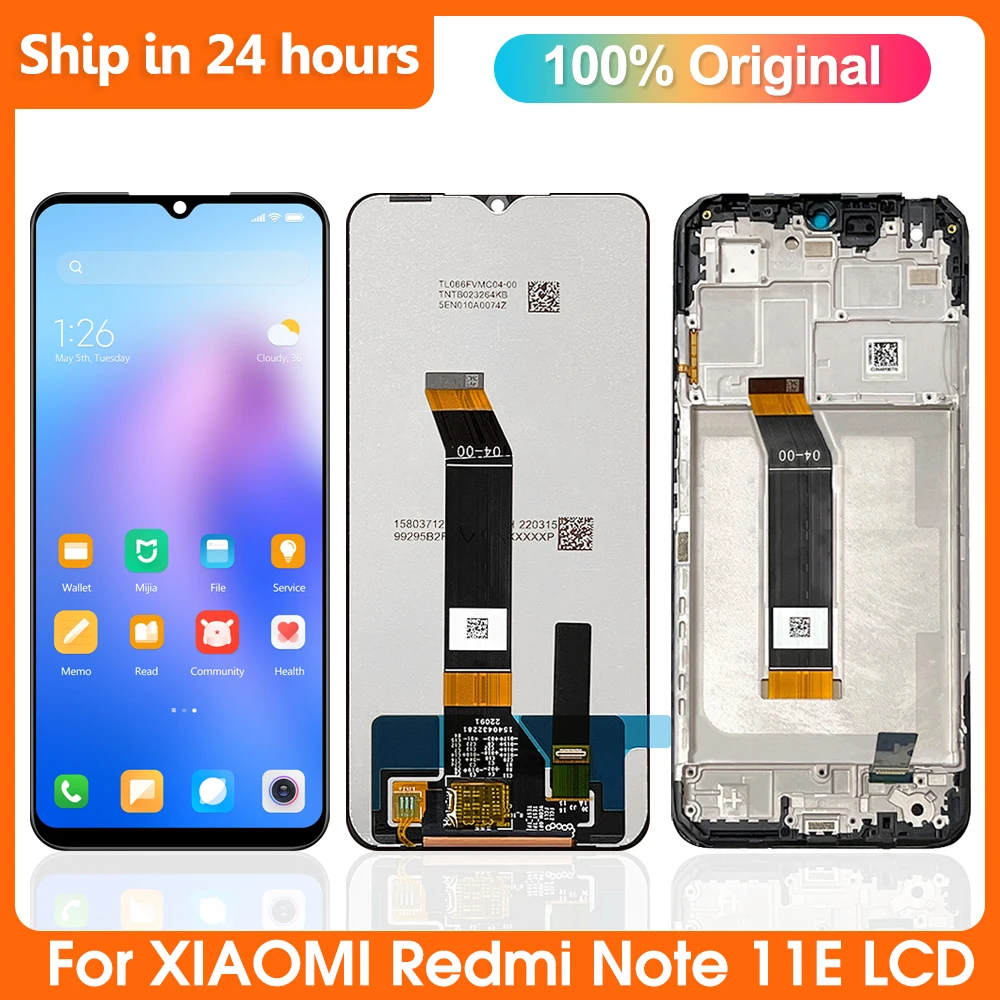 

6.58" Original For Xiaomi Redmi Note 11E LCD Display Screen With Frame Touch Digitizer For Redmi Note 11 E 22041219C LCD Screen