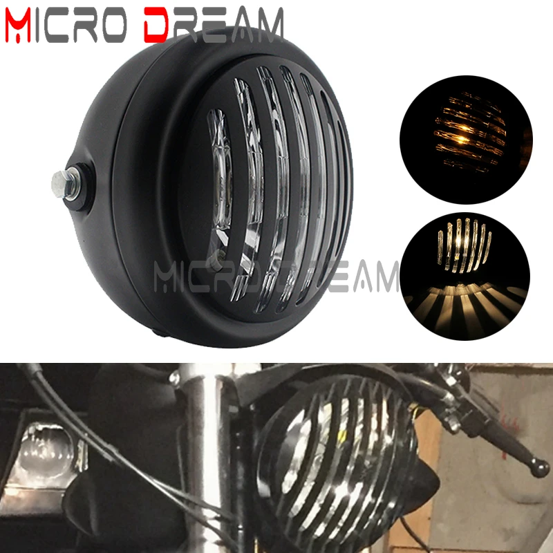 Передняя фара для мотоцикла 12 В в ретро стиле передняя дальнего и ближнего света