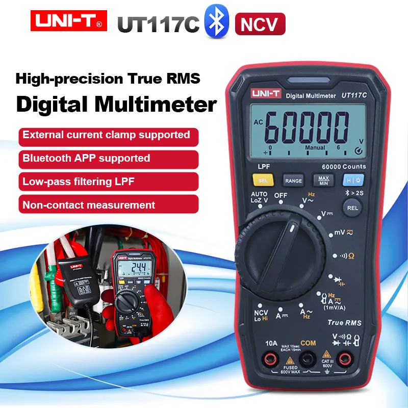 

UNI-T High-precision True Effective Value Professional Multimeter UT117C AC/DC Multi-purpose 60000 Counts Original Ohmmeter