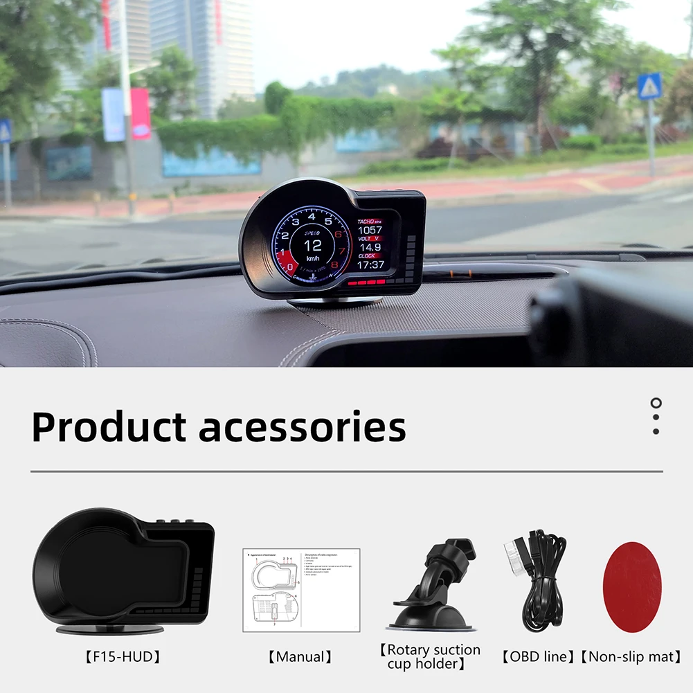 

1pcs Long Battery Time Head Up Display Accumulated Total Mileage Calculation Of Driving Time Driving Speed GPS