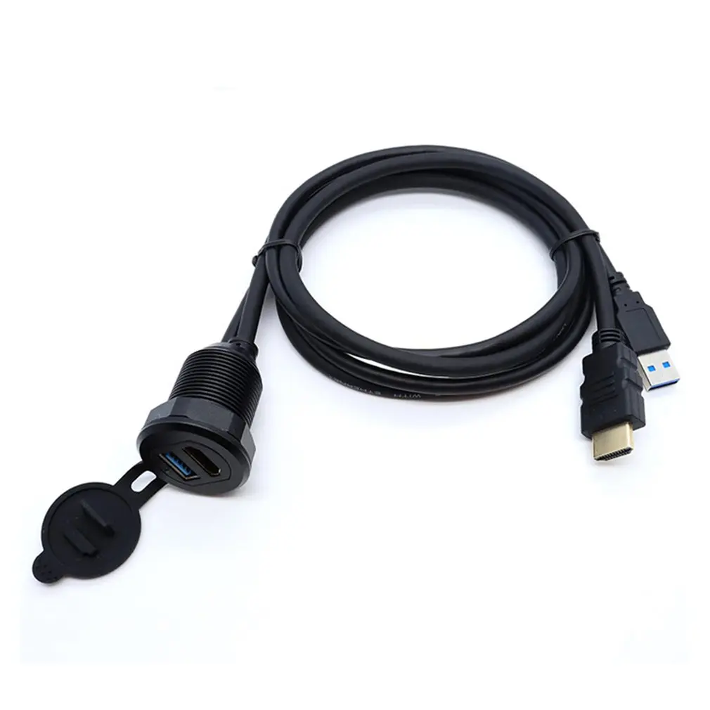 

Автомобильный инструмент кабель для передачи данных USB + HDMI-совместимый водонепроницаемый Удлинительный кабель из ПВХ прочный материал каб...