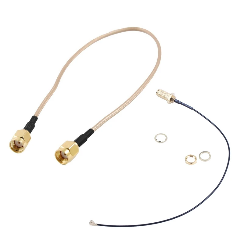 

15Cm U.FL/IPX To RP-SMA Female Antenna Pigtail Jumper Cable Gold & 12 Inch RP-SMA Female To RP SMA Female Plug RF Pigtail Cable