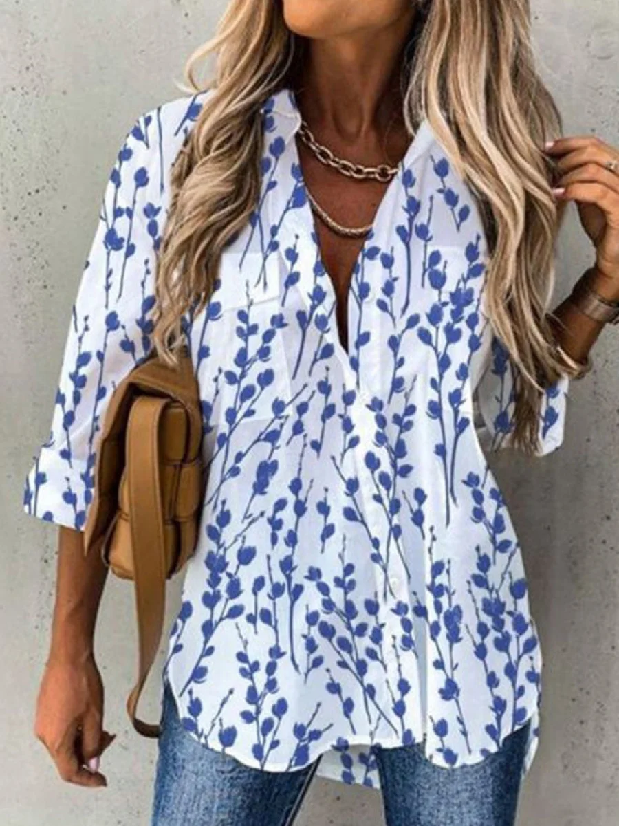 Весенне-осенняя женская рубашка свободного покроя с длинным рукавом - купить по