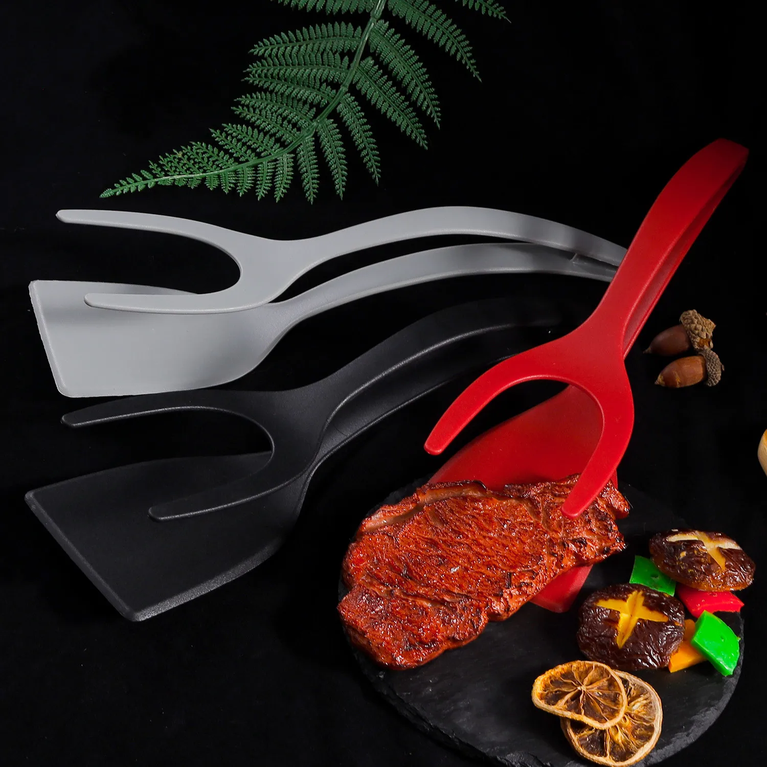 

Frying Shovel Clip Nylon Egg Steak Fish Pizza Pancake Toast BBQ Food Clip Multifunction Odorless Non-slip Kitchen Cooking Tools