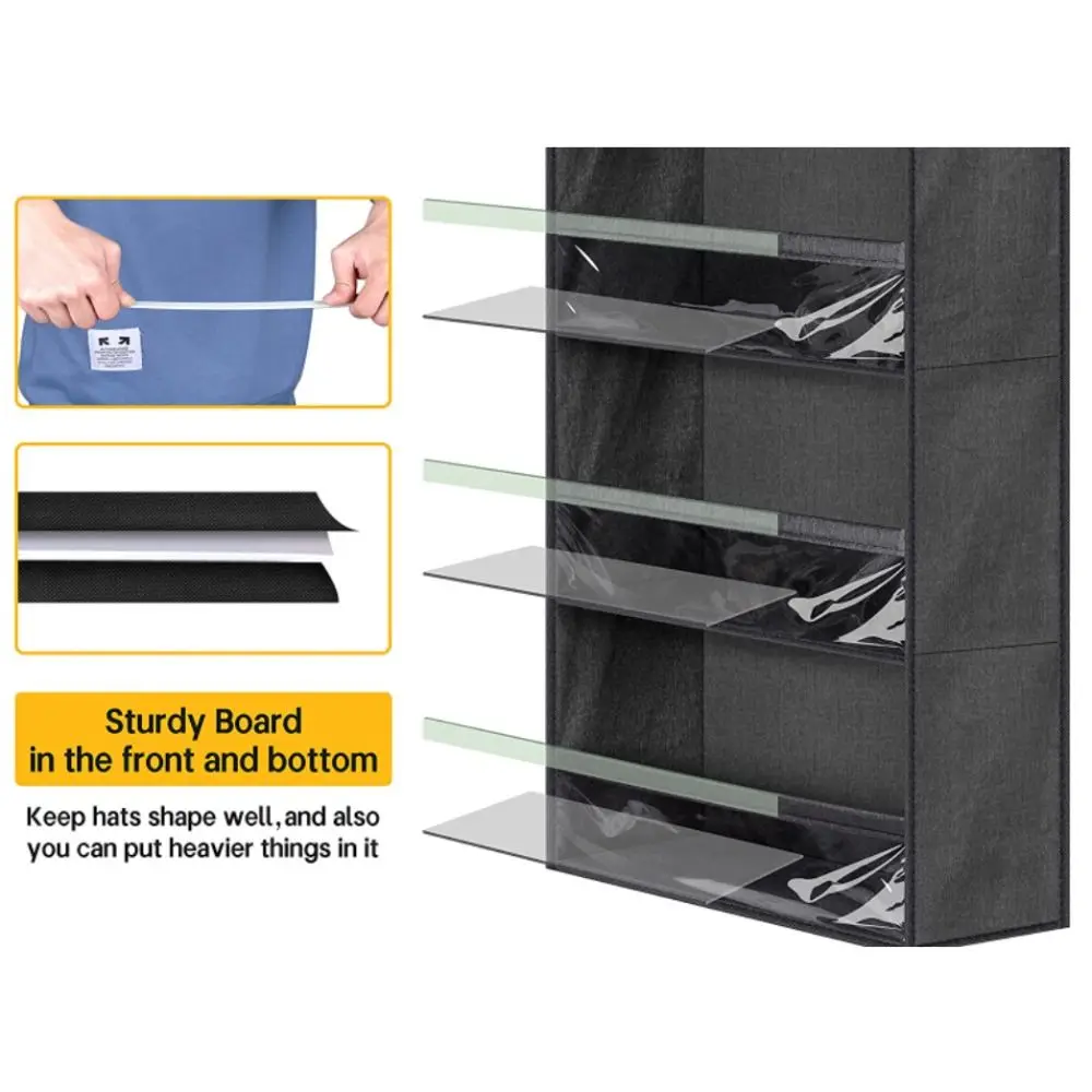 

5 Grid Pocket Storage Hanging Bag Transparent Wall Hanging Underwear Storage Organizer PVC Multi-layer Debris Sorting Bag