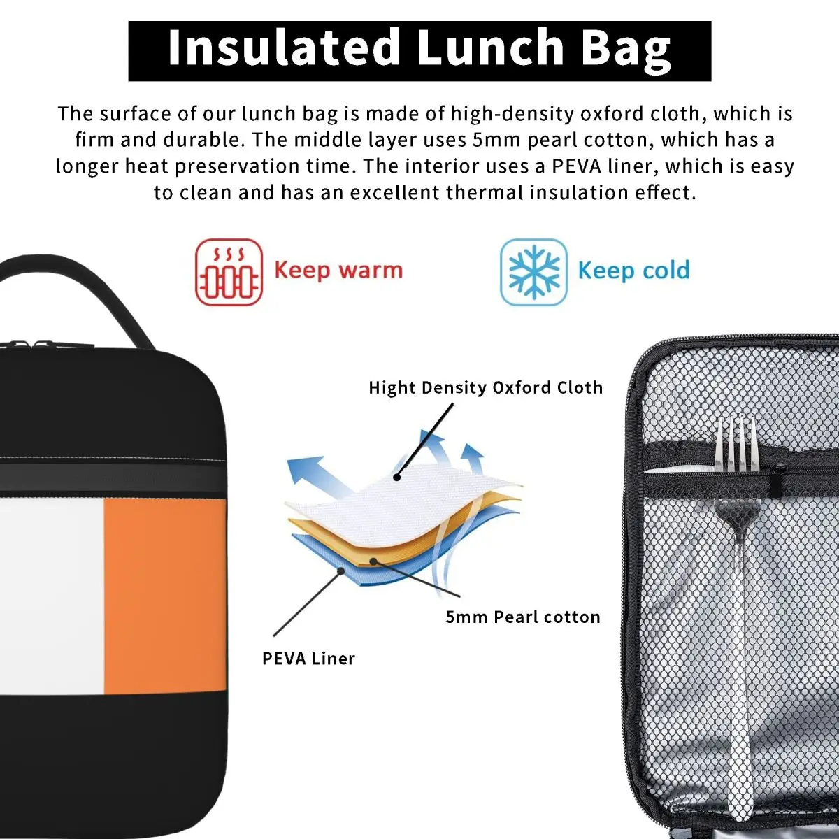 Флаг Ирландии (bratach Na H Ireann) — ирландский трехцветный флаг одна сумка для завтрака